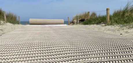 barrierefreie Strandzugänge, Bodenstabilisierung von Sandboden