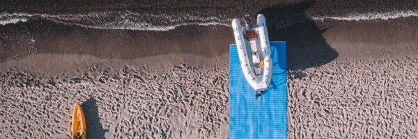 Vogelperspektive von einem Bootsslip mit der TerraMat