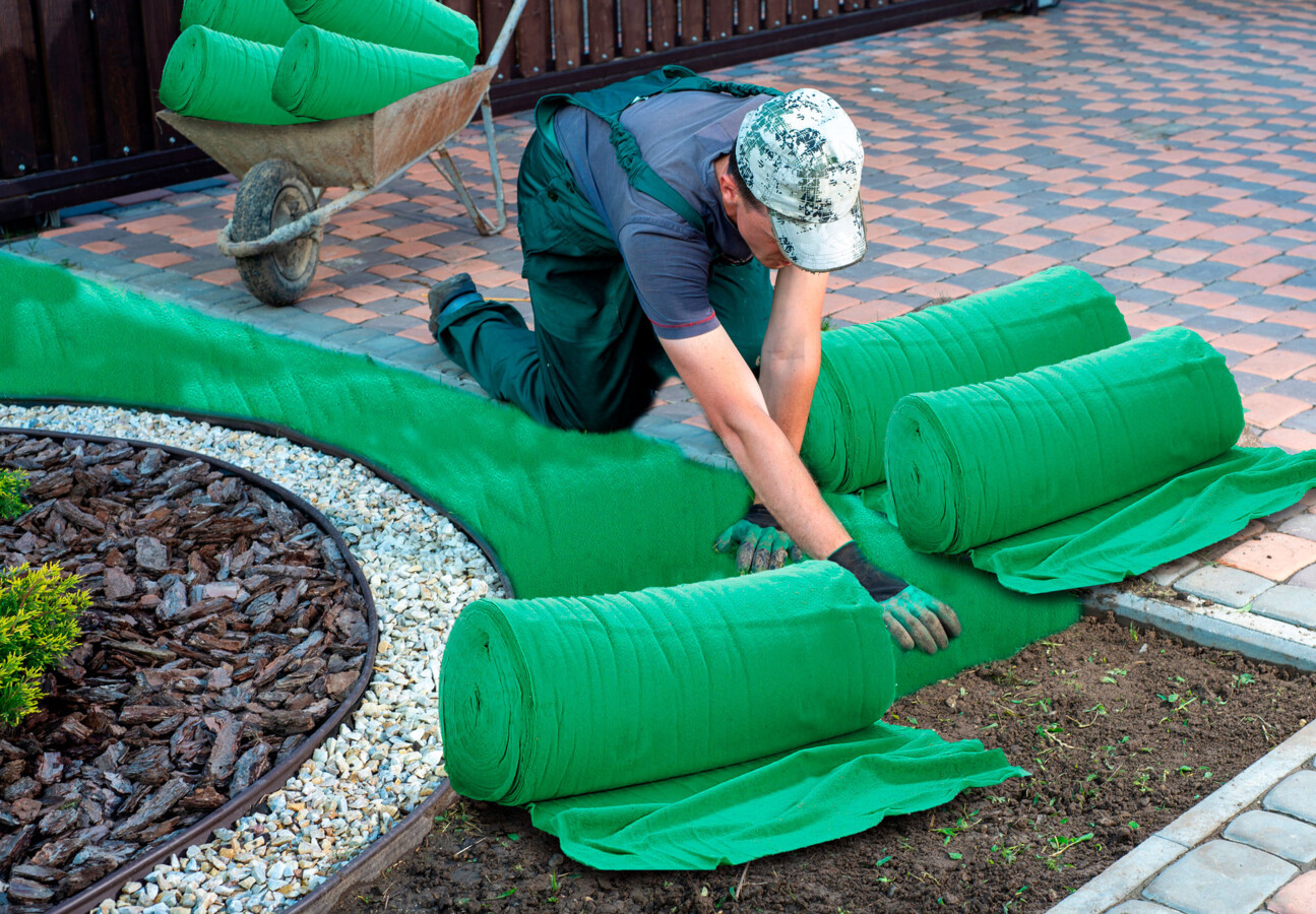 TURFquick Rasenmatte wird verlegt